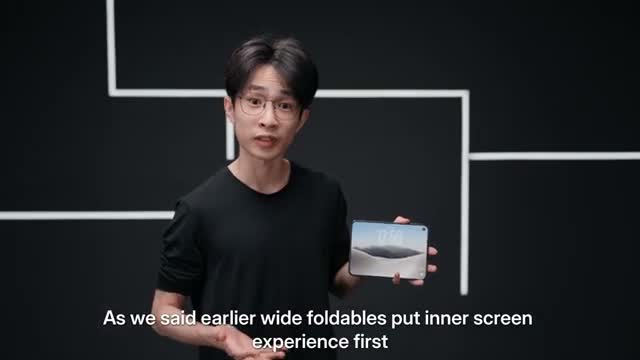 HTX Studio's presenter holding the open Duo