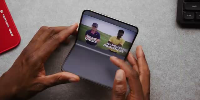 Duo in tent mode playing video — MKBHD