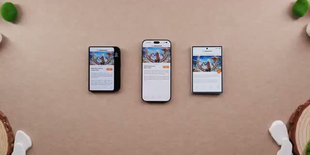Size comparison: the Duo beside a regular iPhone and a rival foldable — Mrwhosetheboss